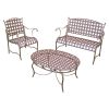 3-Piece Wrought Iron Patio Furniture Lounge Seating Group Set