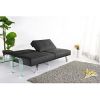 Black Leatherette Foldable Click-Clack Futon Sofa Bed