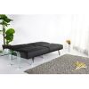 Black Leatherette Foldable Click-Clack Futon Sofa Bed