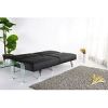 Black Leatherette Foldable Click-Clack Futon Sofa Bed