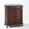 Portable Stainless Steel Top Kitchen Cart Island in Vintage Mahogany