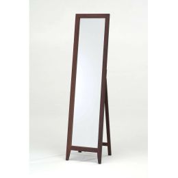 Contemporary Solid Wood Floor Mirror in Walnut Finish