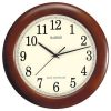 12.5-inch Atomic Analog Wall Clock with Wood Finish Frame