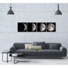 Moon Phases 4-Panel Modern Framed Canvas Print Wall Art