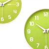 Silent Non-Ticking Wall Clock in Key Lime and White