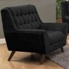 Modern Classic Mid-Century Style Black Upholstered Arm Chair