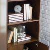 Modern Classic Mid-Century Style Bookcase Cabinet in Wallnut Wood Finish