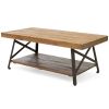 Modern Classic Industrial Chic Reclaimed Wood and Metal Coffee Table