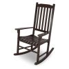 Indoor/Outdoor Patio Porch Dark Brown Slat Rocking Chair
