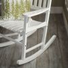 Set of 2 - Indoor/Outdoor Patio Porch White Slat Rocking Chairs