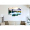 Mountain Forest Lake 4-Panel Wall Art Canvas Print Picture