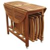 Kiln Dried Hardwood 39-inch Folding Patio Dining Table with Wheels