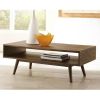 Modern Mid-Century Style Coffee Table in Light Brown Wood Finish