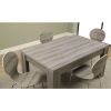 Modern Block Leg Rectangular Dining Table in Dark Taupe Wood Finish