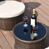 Modern 3-Piece Stackable Rattan Patio Furniture Set with Cushions