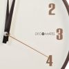 Silent Non-Ticking Retro Wall Clock in Brown and White