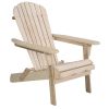 Unfinished Wood Folding Adirondack Chair Outdoor Garden Patio