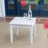Outdoor Garden Deck Patio Side Table in White Wood Finish