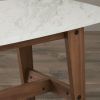 Modern Wood Coffee Table with Faux Marble Top