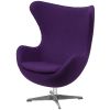 Purple Wool Fabric Upholstered Mid-Century Style Arm Chair