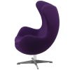 Purple Wool Fabric Upholstered Mid-Century Style Arm Chair
