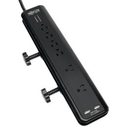 Tripp Lite 6-outlet Surge Protector With Clamps &amp; 2 Usb Ports