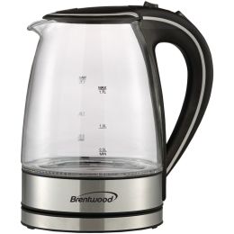 Brentwood 1.7-liter Tempered Glass Electric Kettle