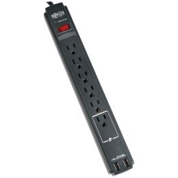 Tripp Lite Protect It! 6-outlet Surge Protector With 2 Usb Ports 6ft Cord