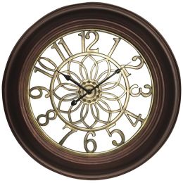 Westclox 22.75" Wall Clock With Antique Bronze & Gold Finish