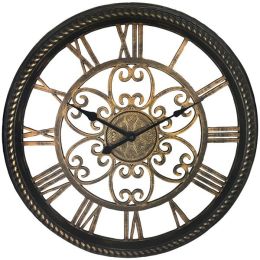 Westclox 19.5" Wall Clock With Antique Black And Gold Finish