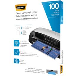 Fellowes Thermal Laminating Pouches 100 Pk (3 Mil)