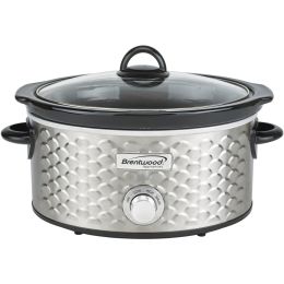 Brentwood Appliances 4.5-quart Scallop Pattern Slow Cooker (stainless Steel)