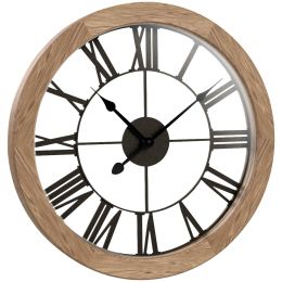 Westclox 15" Round Wood Wall Clock