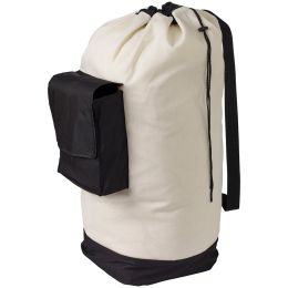 Neatfreak Canvas Laundry Duffle Bag With Pocket And Shoulder Strap