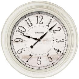 Westclox 20-inch Antique White Farmhouse Wall Clock