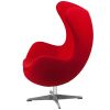 Red Wool Fabric Contemporary Armchair Egg Shaped Living Room Accent Chair
