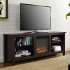Espresso 70-inch Electric Fireplace TV Stand Space Heater