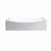 Modern Rectangular White Ceramic Vessel Bathroom Sink with Curved Interior