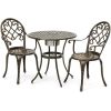 Outdoor 3-Piece Patio Furniture Bistro Set in Antique Copper Finish