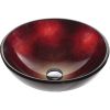 Round Red Tempered Glass Bowl Shape Vessel Bathroom Sink