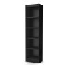5-Shelf Narrow Bookcase Black Finish