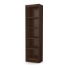 5-Shelf Narrow Bookcase in Chocolate Brown Finish