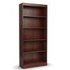 Contemporary 5-Shelf Bookcase Bookshelf in Royal Cherry Wood Finish