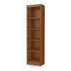 Modern Narrow Bookcase with 5-Shelves in Morgan Cherry Finish
