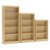 Natural Wood Finish Book Shelf Bookcase with 4 Shelves
