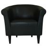 Contemporary Classic Black Faux Leather Upholstered Club Chair