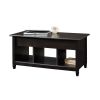 Black Wood Finish Lift-Top Coffee Table with Bottom Storage Space