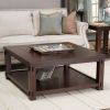 Square Wood Coffee Table in Espresso Finish