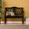 Indoor Accent Bench in Antique Black Wood Finish