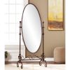 Antique Bronze Finish Metal Cheval Floor Mirror